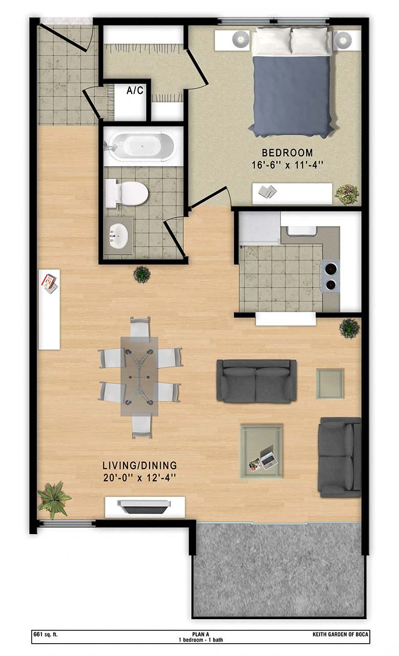 Keith Gardens 1bed/1bath 1/1
